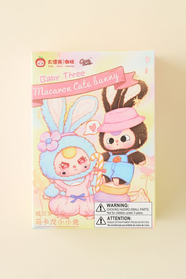 Baby Three Rabbit Macaron Cute Bunny Series Blind Box Plushie Keychain #4