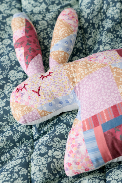 Patchwork Bunny Bolster Pillow