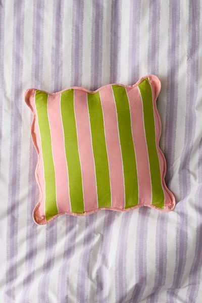 Squiggle Striped Throw Pillow