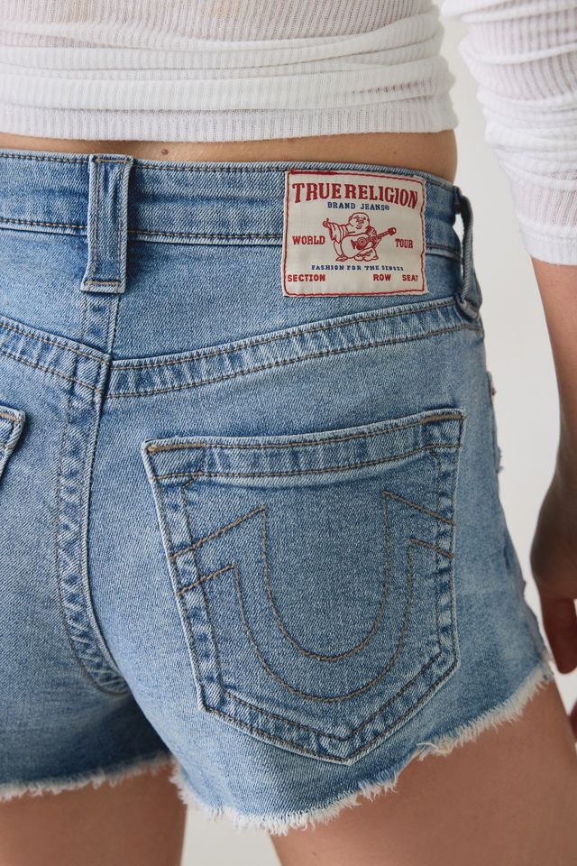 True Religion Dolphin Hem High-Rise Denim Shorts | Urban Outfitters