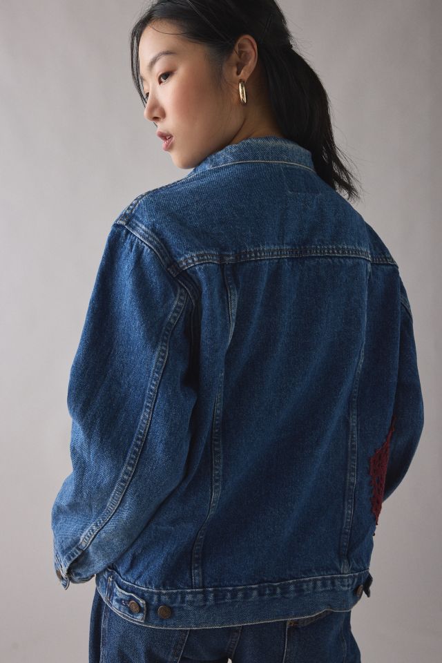 ReMADE By UO Handmade Crochet Patched Denim Jacket #3