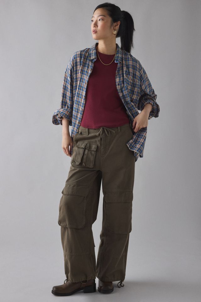 ReMADE By UO Baby Patched Graphic Oversized Flannel Shirt #2