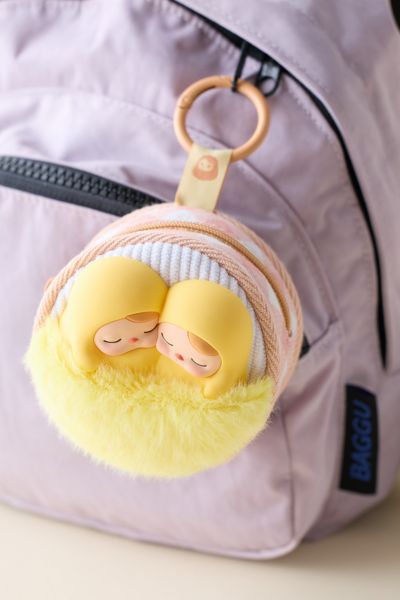Pop Mart Pucky Egg Beanie Series Earbud Case Keychain In Yellow At Urban Outfitters In Yellow