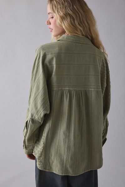 BDG Alex Oversized Cotton Button-Down Shirt