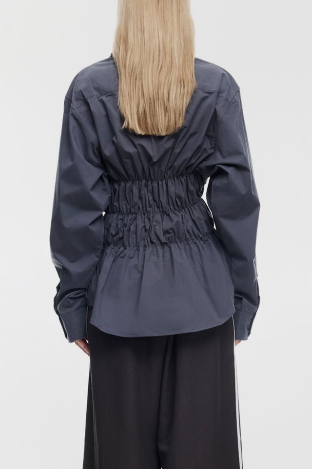 Lioness Chloe Ruched Long Sleeve Button-Down Shirt #1