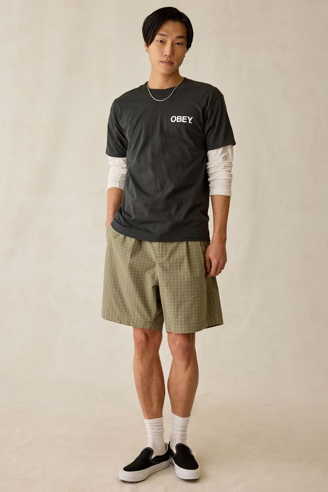 OBEY Coen Plaid Pleated Shorts #3