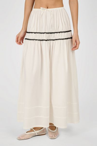 Weworewhat Tiered Midi Skirt In Neutral