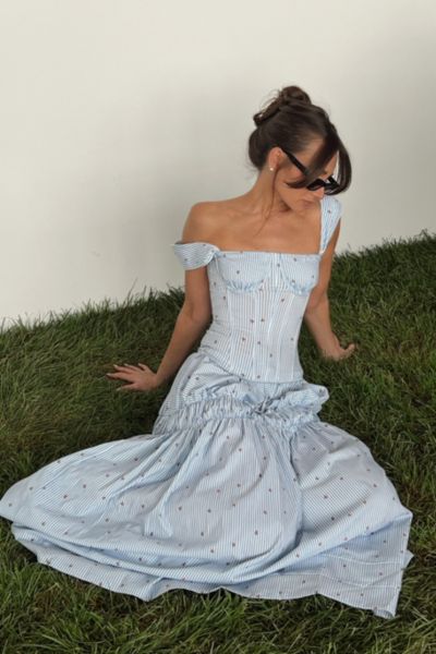 Weworewhat Tiered Maxi Skirt In Sky, Women's At Urban Outfitters In Blue