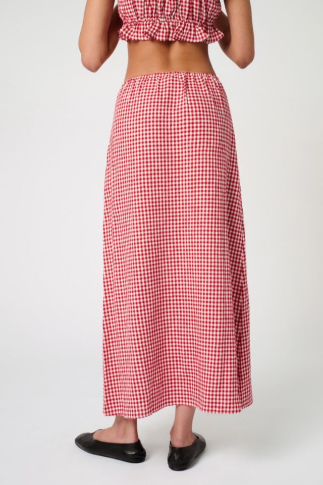 WeWoreWhat Tie Waist Gingham Maxi Skirt #1