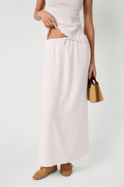 WeWoreWhat Tie Waist Linen Skirt