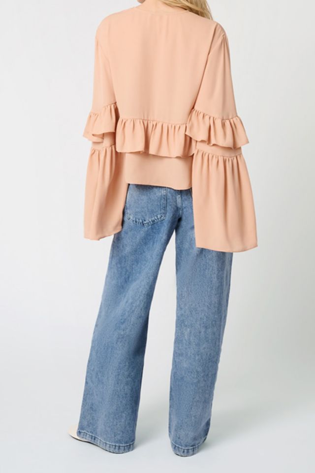WeWoreWhat Ruffle Tie Front Top #3