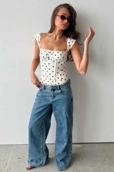 WeWoreWhat Ruched Corset Top