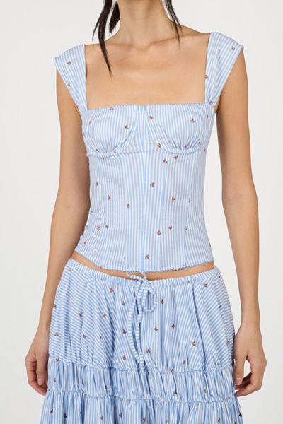 Weworewhat Ruched Cups Corset Top In Multi