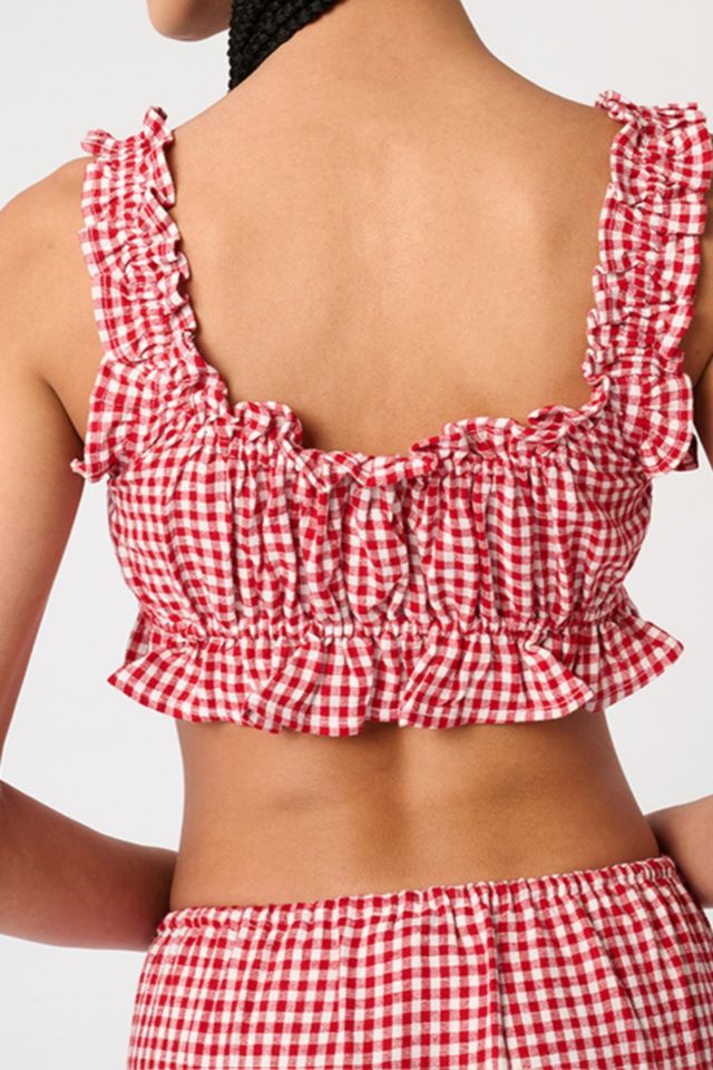 WeWoreWhat Ruffle Button Up Crop Top #2