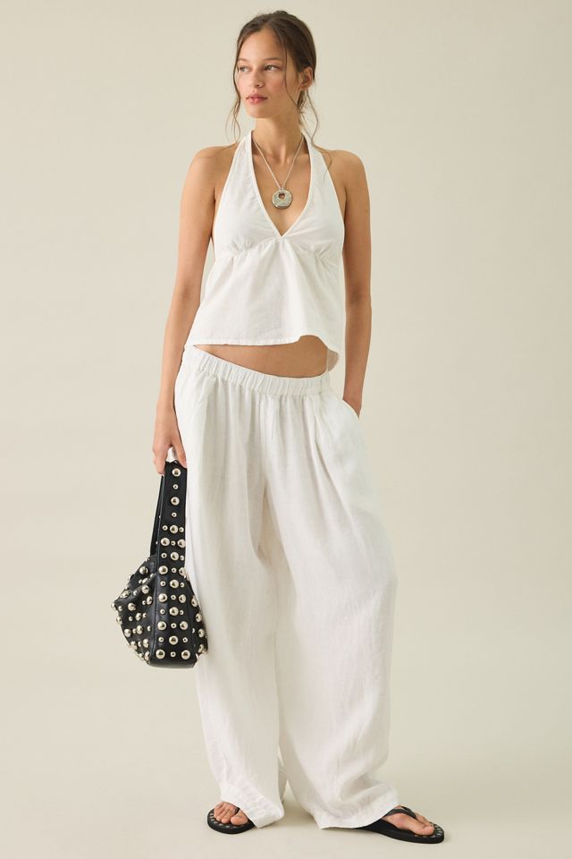 Motel Eldana Plunging Halter Neck Babydoll Top #3
