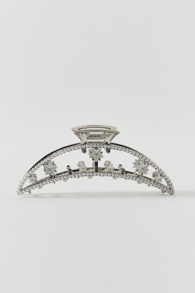Moon And Stars Pearl Metal Claw Clip