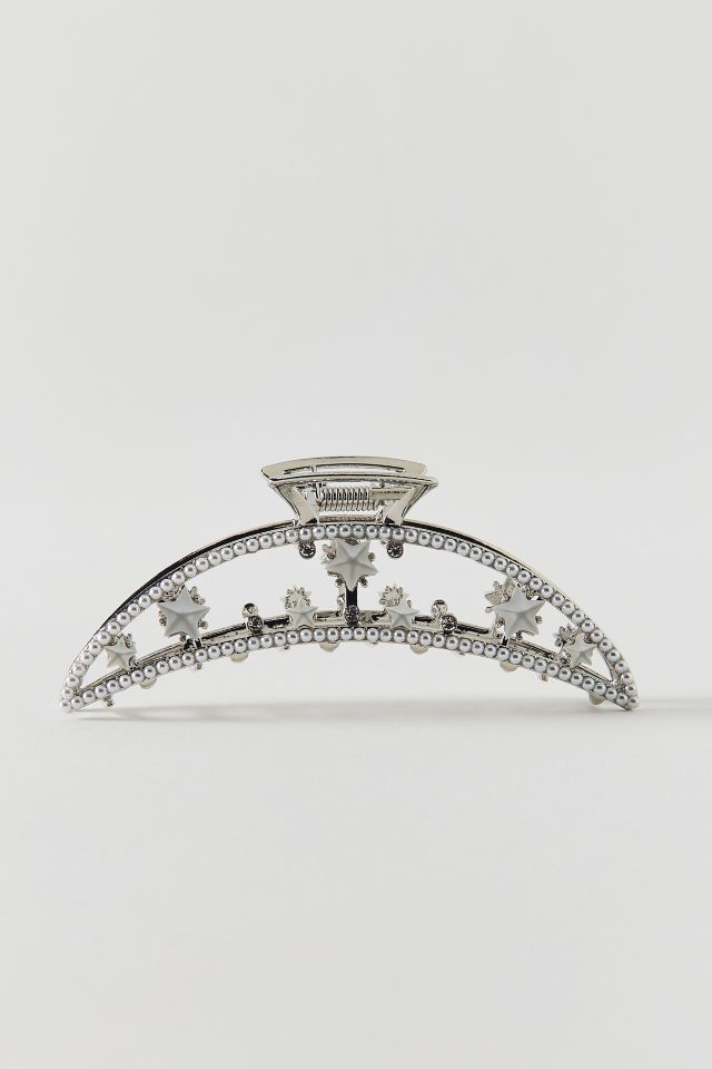Moon And Stars Pearl Metal Claw Clip #1