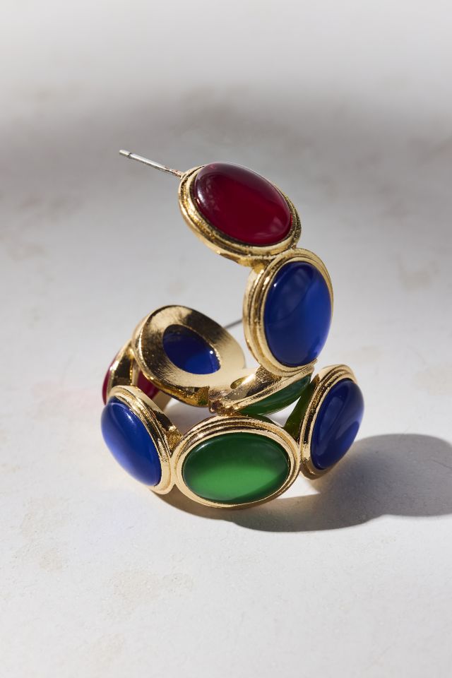 Garland Stone-Inset Hoop Earring #1