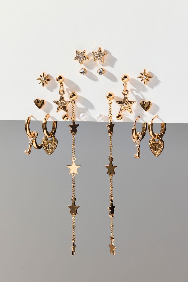 Starlight Star & Pearl Earrings Set #1