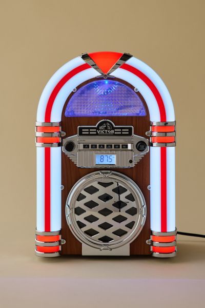 Urban Outfitters Victor Broadway Bluetooth Jukebox Speaker & Cd Player In Mahogany At  In Brown