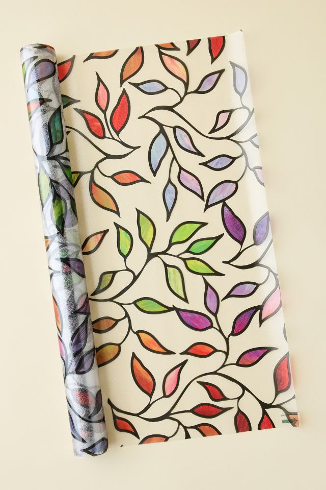 RoomMates Stained Glass Leaves Privacy Window Film #1
