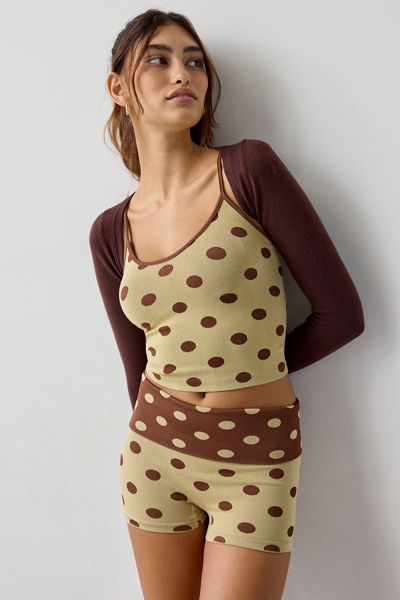 Out From Under Polka Dot Seamless Knit Cami + Micro Short 2-Piece Set