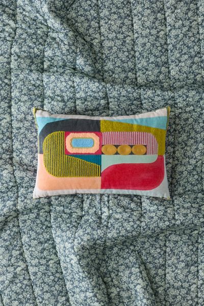 Abstract Velvet Bolster Pillow