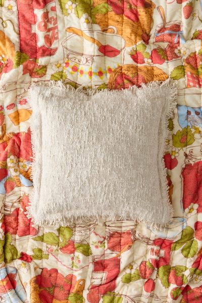 Urban Outfitters Woven Fringe Throw Pillow In Natural At