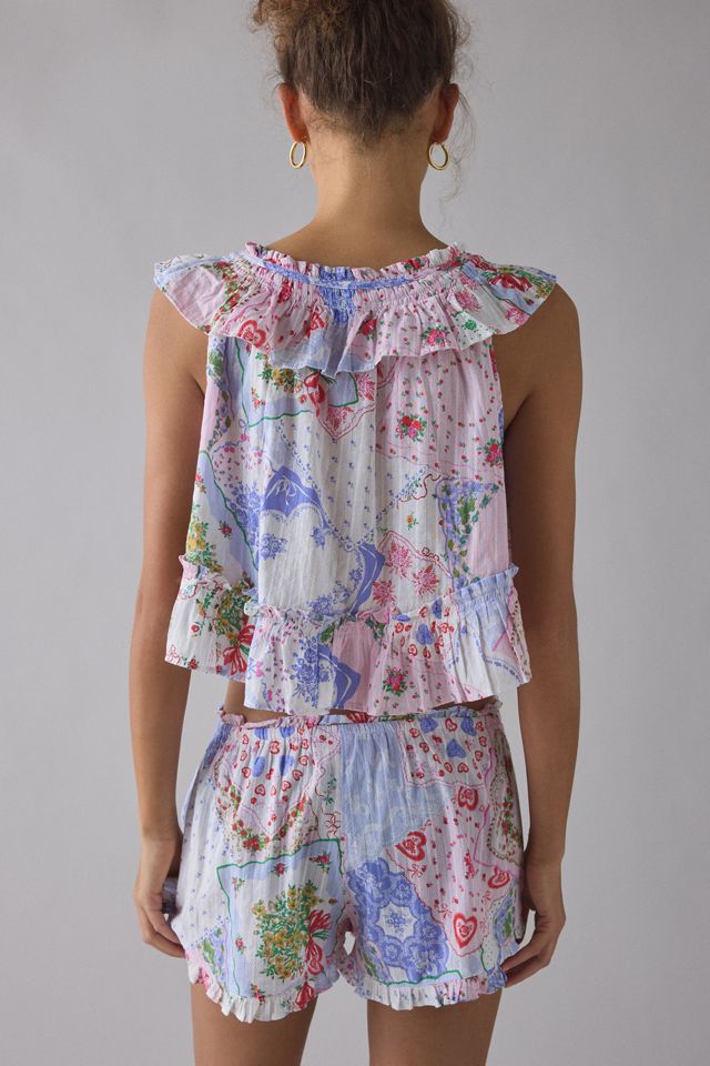 Ensemble pyjama haut babydoll à volants et micro shorts Love Letters Out From Under #2