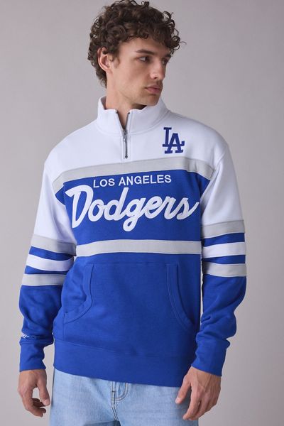 Mitchell & Ness MLB Los Angeles Dodgers Team Color Head Coach 1/4 Zip Sweatshirt