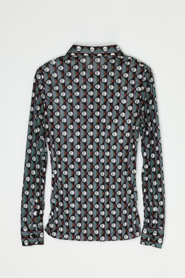 Vintage 70s Wayne Rogers Patterned Slim-Fit Button-Up #2