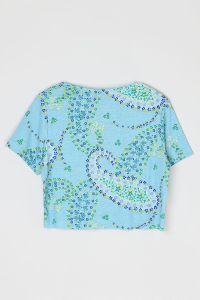 Vintage 90s Flower Printed Cropped T-Shirt #2