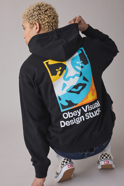 OBEY Visual Industries Graphic Hoodie Sweatshirt
