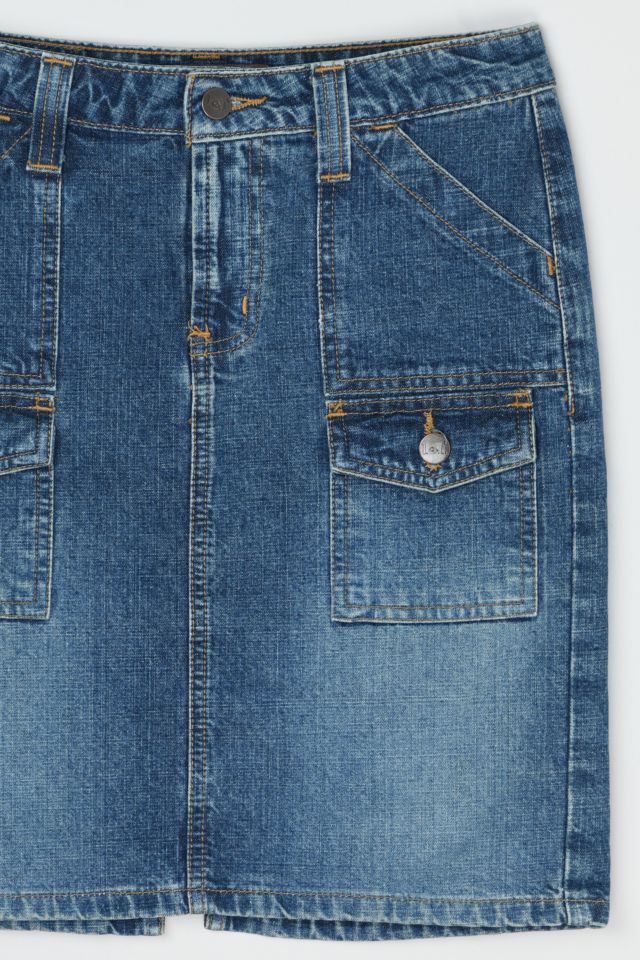 Vintage Y2k Denim Cargo Mini Skirt #1