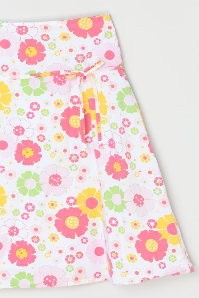 Vintage Y2k Floral Printed Mini Skirt with Tie #1