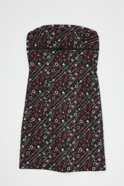 Vintage Y2k Black Bubble Strapless Mini Dress