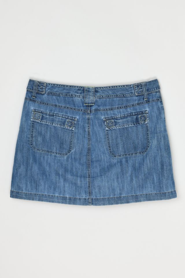 Vintage Y2k Contrast-Stitched Denim Mini Skort #2