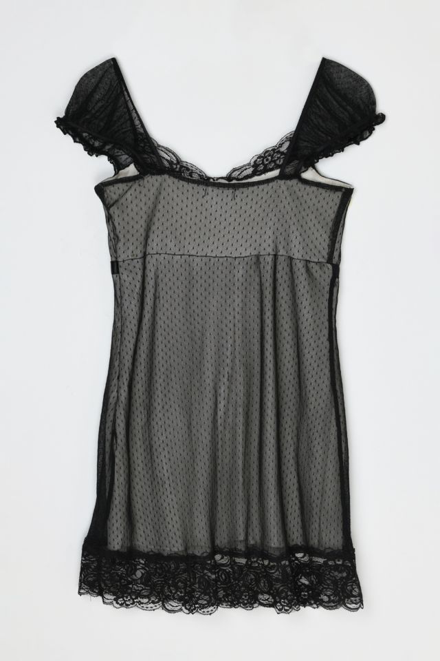 Vintage Y2k Black Lace Mini Dress #3