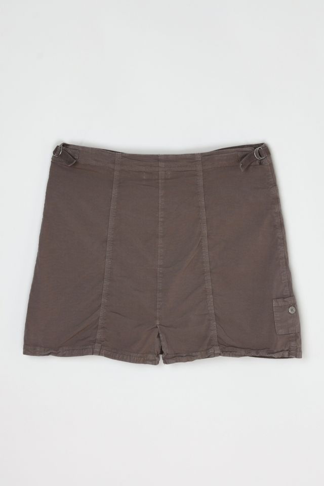 Vintage Y2k Dark Khaki Paneled Mini Skort #1