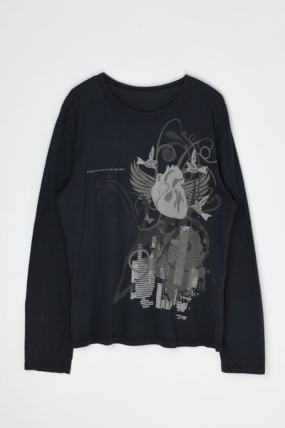 Vintage Y2k Heart Long Sleeve Graphic Tee
