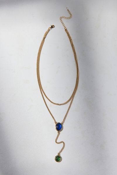 Garland Stone Lariat Layered Necklace