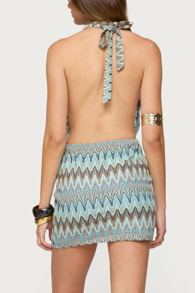 Edikted Ziggy Striped Backless Knit Mini Dress #2
