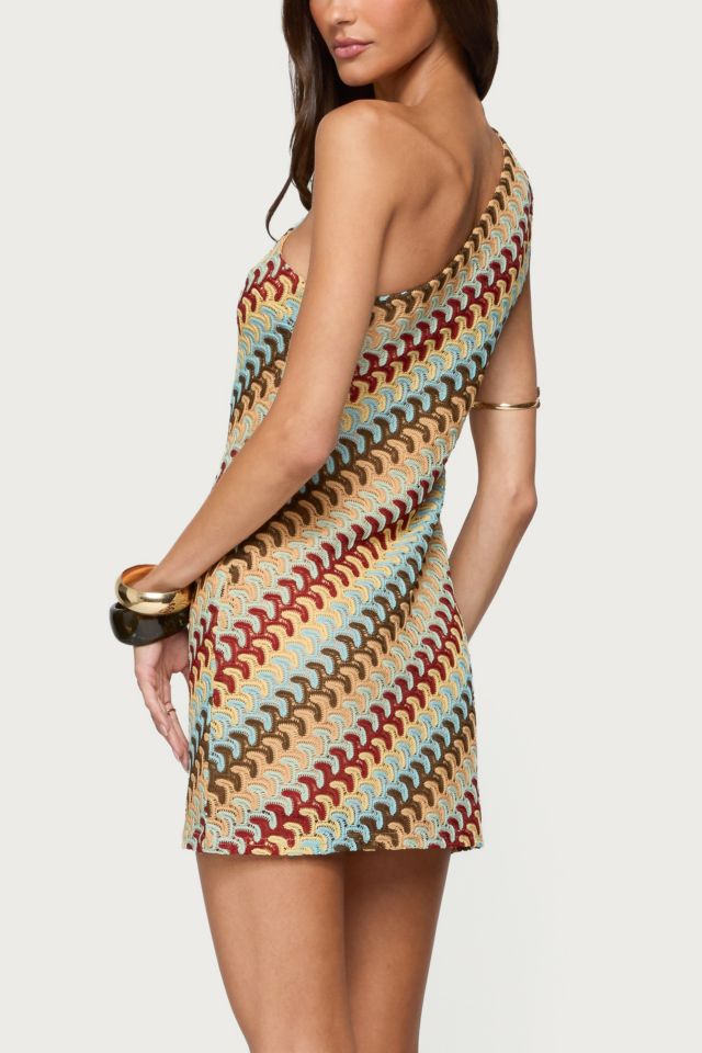 Edikted Agua Zigzag One Shoulder Mini Dress #2