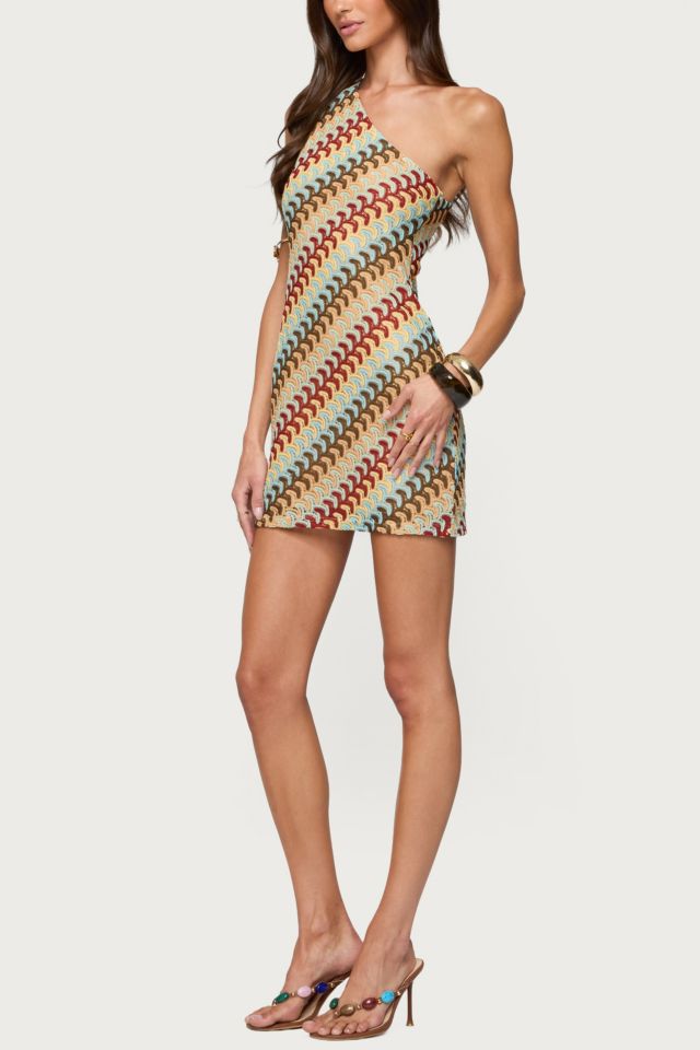 Edikted Agua Zigzag One Shoulder Mini Dress #3