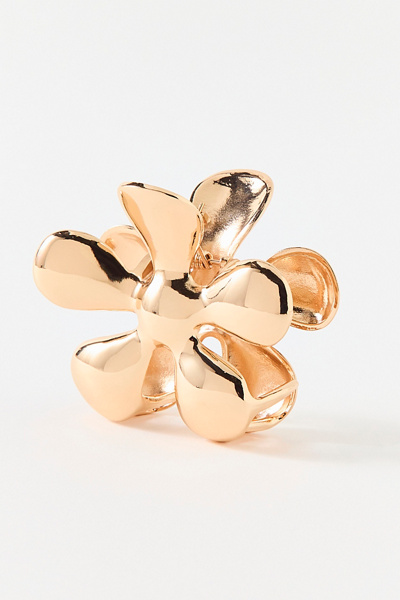 Urban Outfitters Mellodie Metal Flower Claw Clip In Gold, Women's At  In Gold