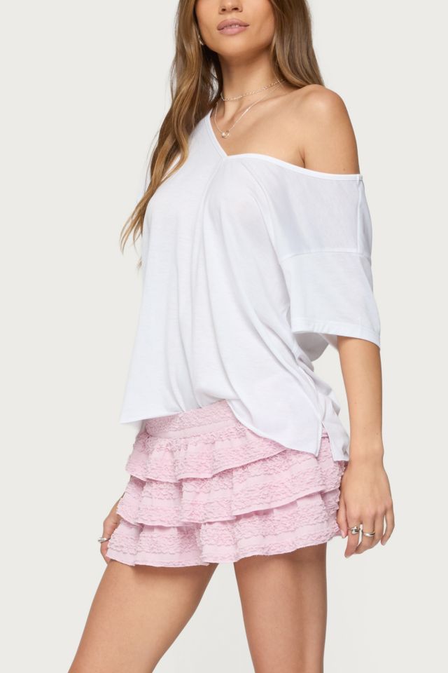 Edikted Margaux Textured Ruffle Mini Skort #1