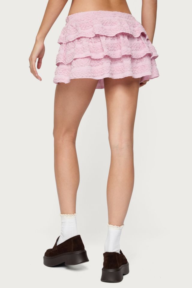 Edikted Margaux Textured Ruffle Mini Skort #3