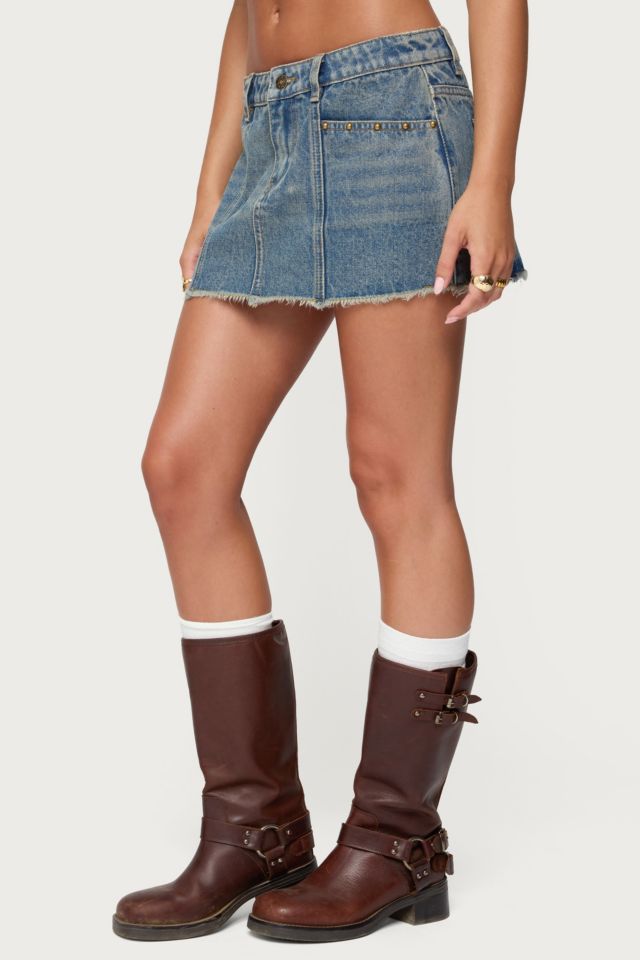 Edikted Keiko Studded Denim Mini Skirt #2