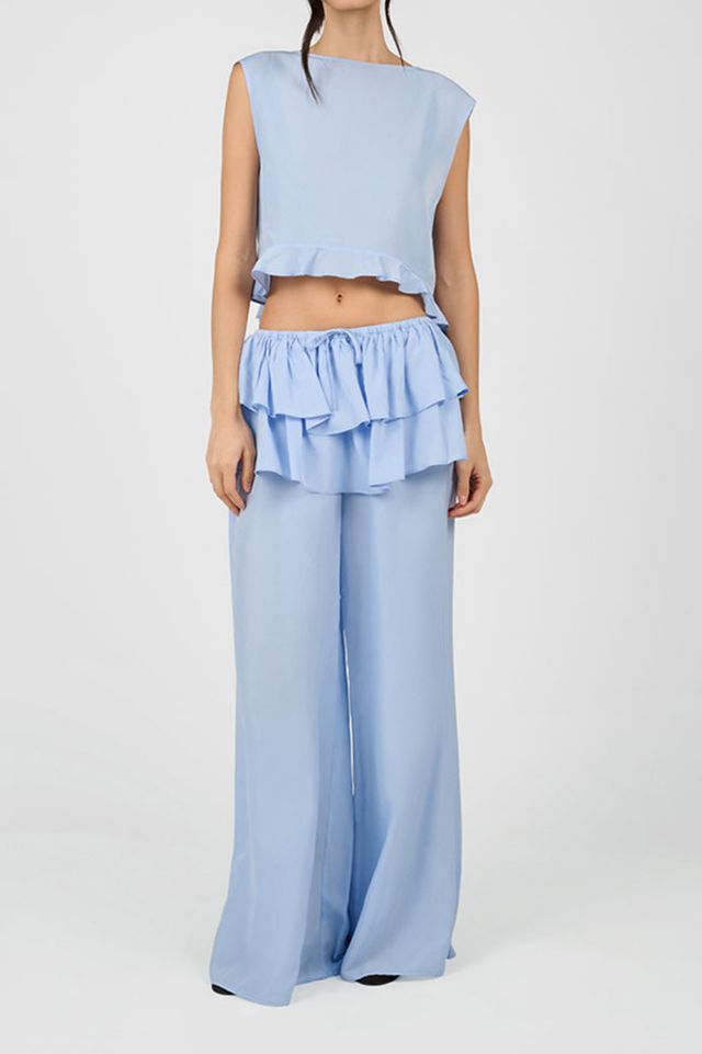WeWoreWhat Boat Neck Ruffle Top #2