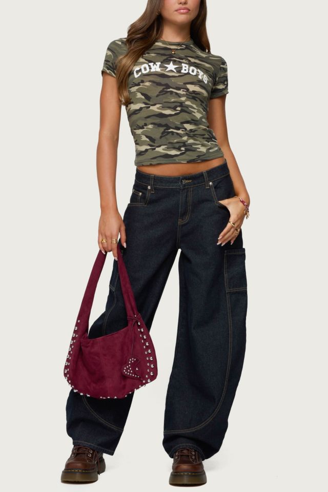 Edikted Aden Contrast Stitch Barrel Jeans #1